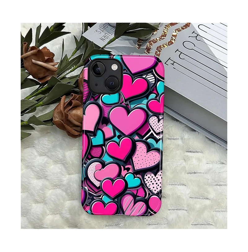 Lisen 2-Layer Durable Phone Case Compatible with Apple iPhone Air, Candy Heart Stack