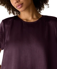 Eileen Fisher Women's Round Neck Short-Sleeve Knee-Length Dress