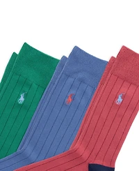 Polo Ralph Lauren Men's 3-Pack Soft Touch Rib Dress Socks