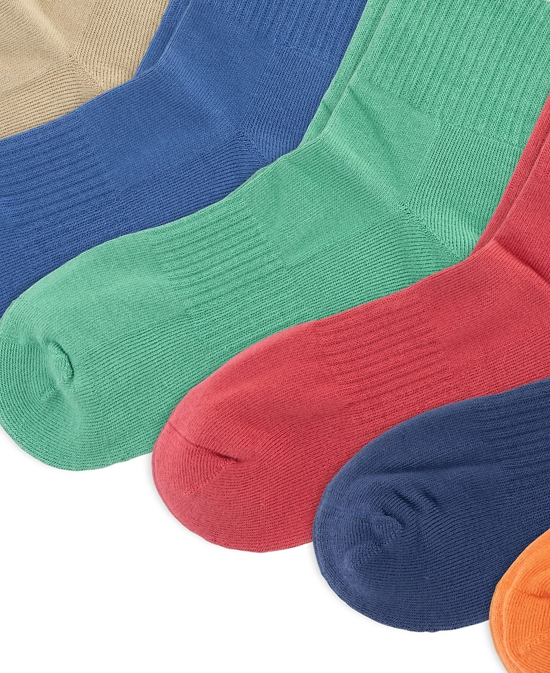 Polo Ralph Lauren Men's Color Block Logo Ribbed Crew Socks, 6-Pack