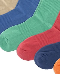 Polo Ralph Lauren Men's Color Block Logo Ribbed Crew Socks, 6-Pack