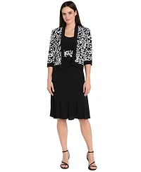 R & M Richards Petite Jersey Scoop Neck Jacket Dress, 2-Piece Set