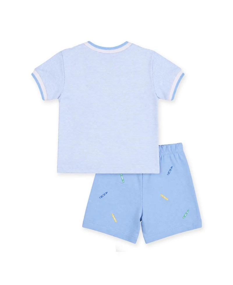 Florence Eiseman Toddler Boys (2T -5) Knit Short Set With School Supplies