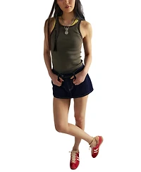 Free People Women's Galivanting A-Line Low-Rise Denim Skort