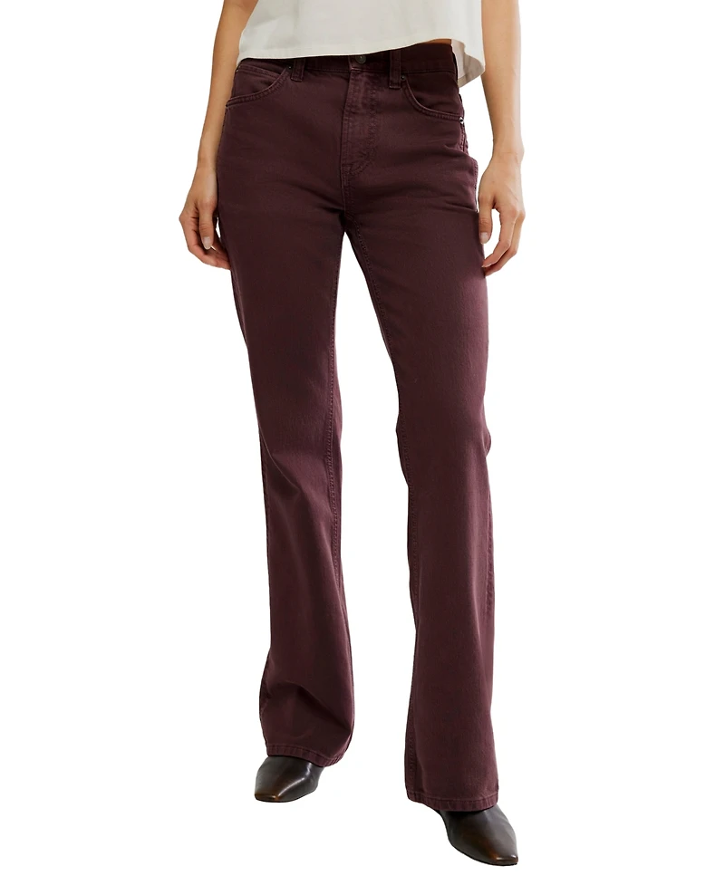 Free People Women's Double Knot High-Rise Straight-Leg Jeans