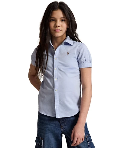 Polo Ralph Lauren Big Girls Short Sleeve Solid Oxford Top