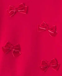 Carter's Toddler Girls' 2T-5T Velvet Bows Long-Sleeve Sweatshirt