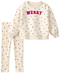 Carter's Toddler Girls' 2T-5T Merry 2-Piece Fleece Long-Sleeve Top and Pant Set