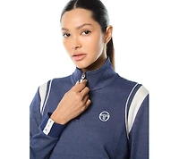 Sergio Tacchini Women's Agiato Mock-Neck Quarter-Zip Kangaroo-Pocket Sweatshirt