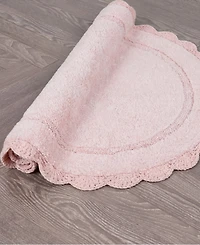 Laura Ashley Eloise Crochet Oval 2-Piece Bath Mat Set