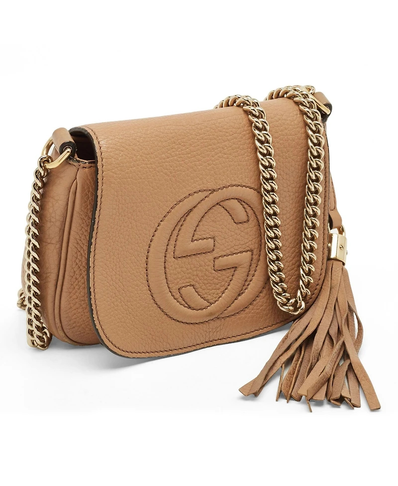 Pre-Owned Gucci Women's Soho Leather Flap Chain Crossbody Bag