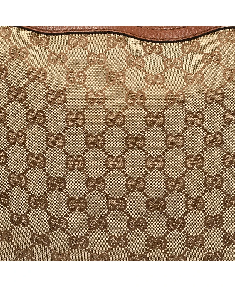 Pre-Owned Gucci Women's Bella Gg Canvas and Leather Hobo Bag