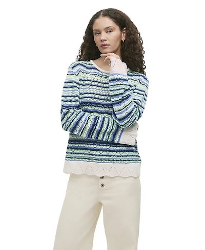 Finery London Women's Audrenia Striped Crochet Sweater
