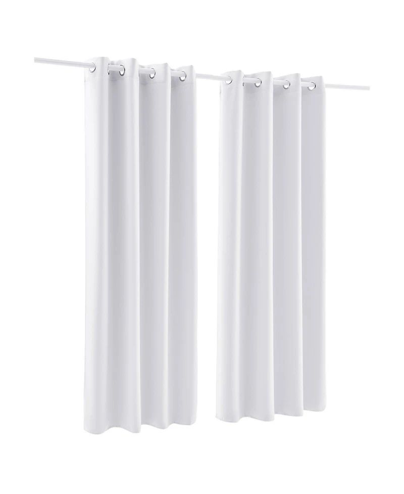 Slickblue Room Darkening Blackout Curtains, 2 Panel Grommet Drapes for Bedroom and Living Room