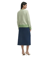 Finery London Women's Stella Chevron-Striped Long-Sleeve Crewneck Sweater