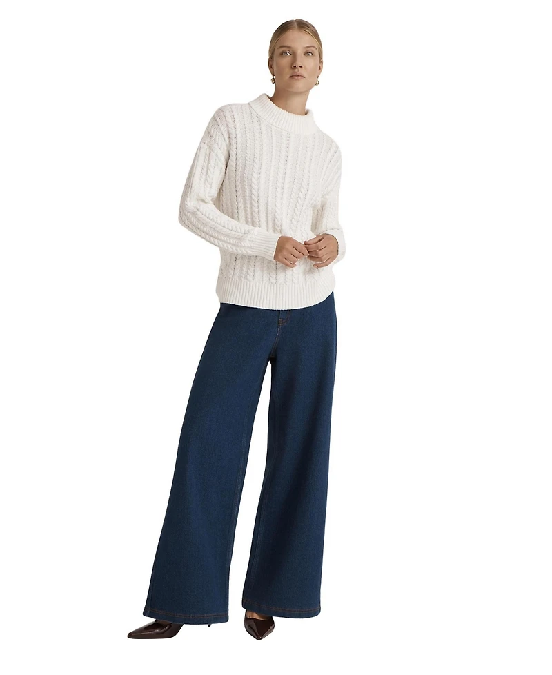 Finery London Women's Vivana Cable-Knit Turtleneck Sweater