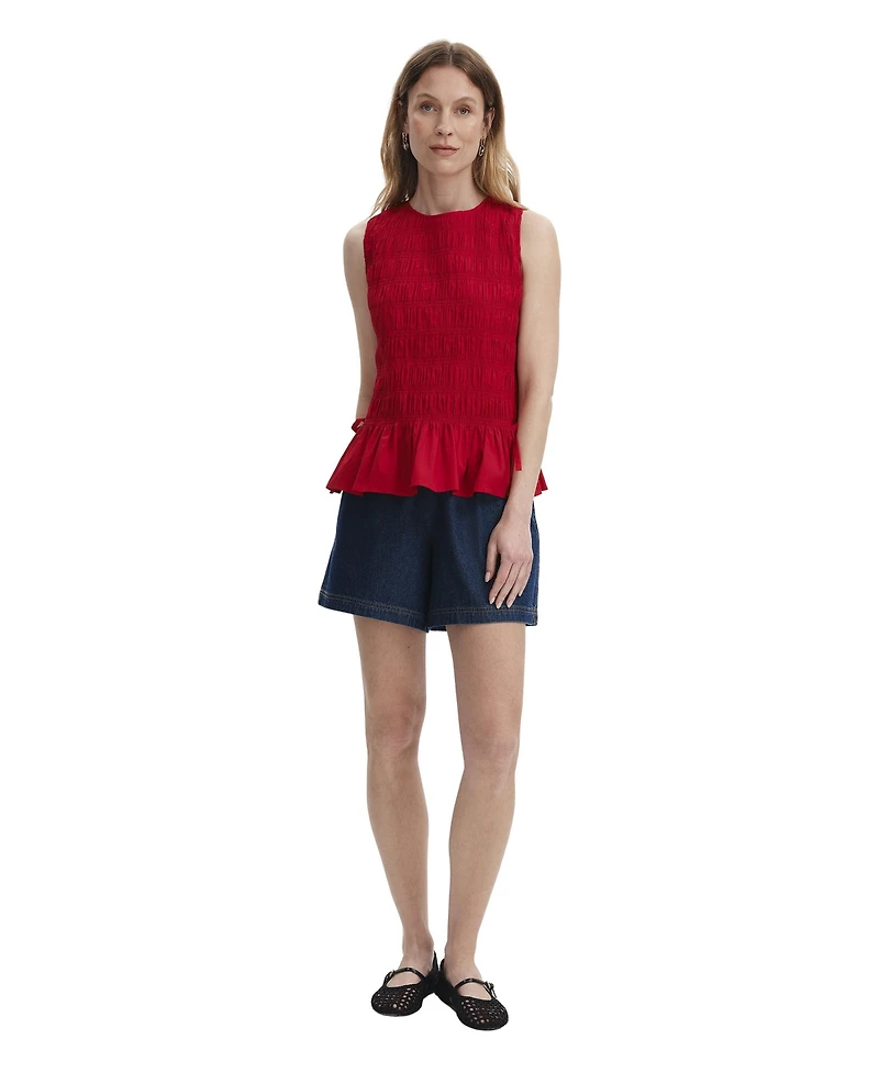 Finery London Women's Malani Shirred Peplum Top
