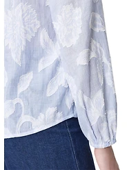 Finery London Women's Ivie Floral-Print Button-Through V-Neck Long-Sleeve Blouse
