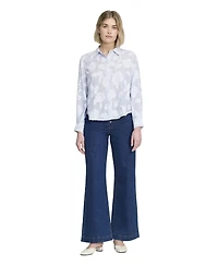 Finery London Women's Heidi Relaxed-Fit Long-Sleeve Floral-Stripe Shirt