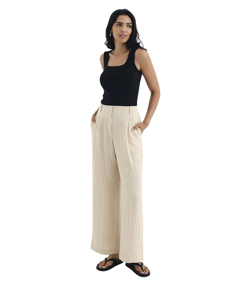Finery London Women's Mara High-Waisted Wide-Leg Trousers