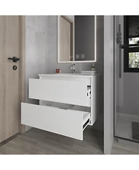 Fm Furniture Smoot Floating Vanity with Two Drawers and Sink
