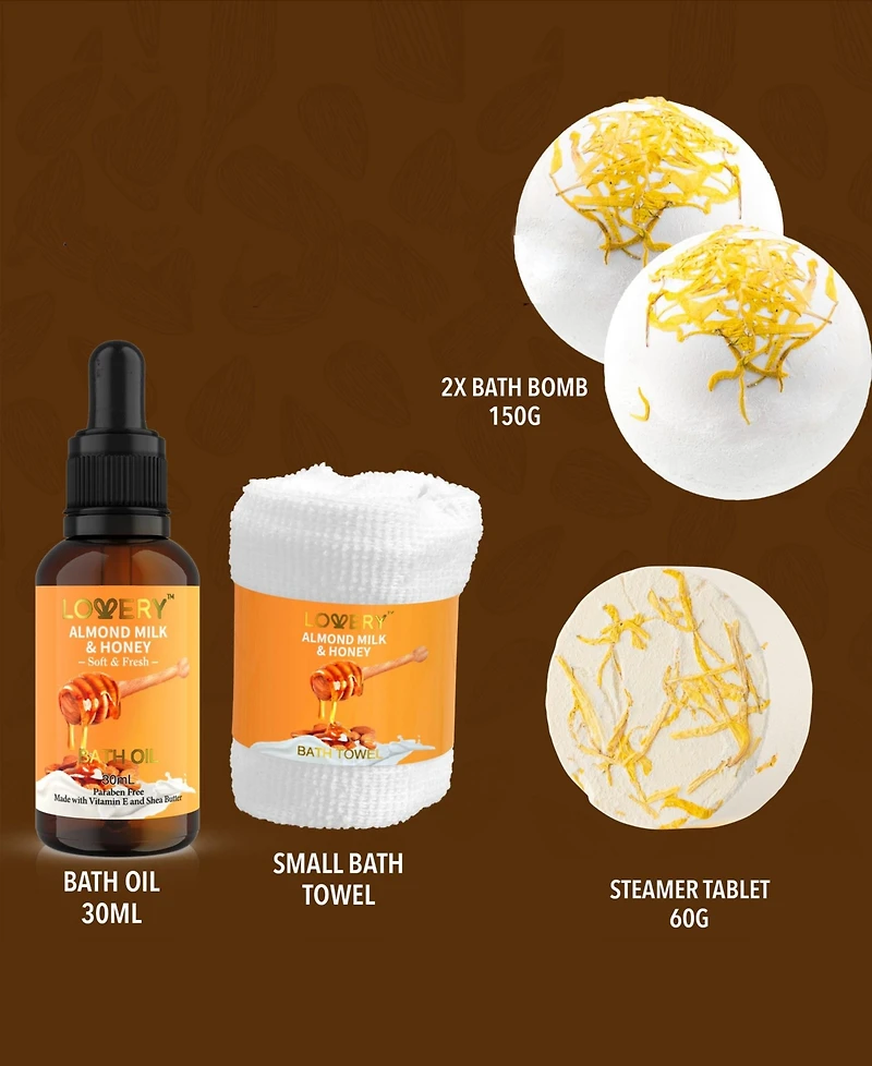 Lovery 10 Piece Almond Milk and Honey Home Spa Body Care Gift