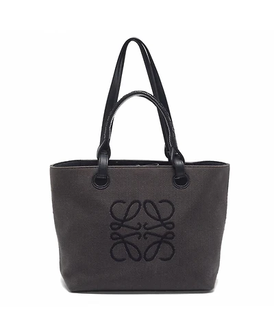 Pre-Owned Loewe Women's Anagram Canvas and Leather Tote Bag