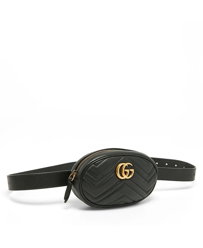 Pre-Owned Gucci Women's Gg Marmont Matelasse Leather Belt Bag