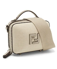 Pre-Owned Fendi Women's Mini Suitcase Canvas and Leather Shoulder Bag