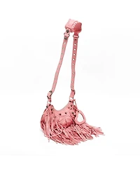 Pre-Owned Balenciaga Women's Le Cagole Xs Fringed Leather Shoulder Bag