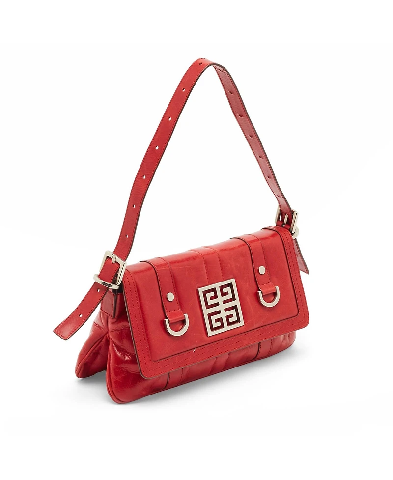 Pre-Owned Givenchy Women's Leather Logo Flap Shoulder Bag