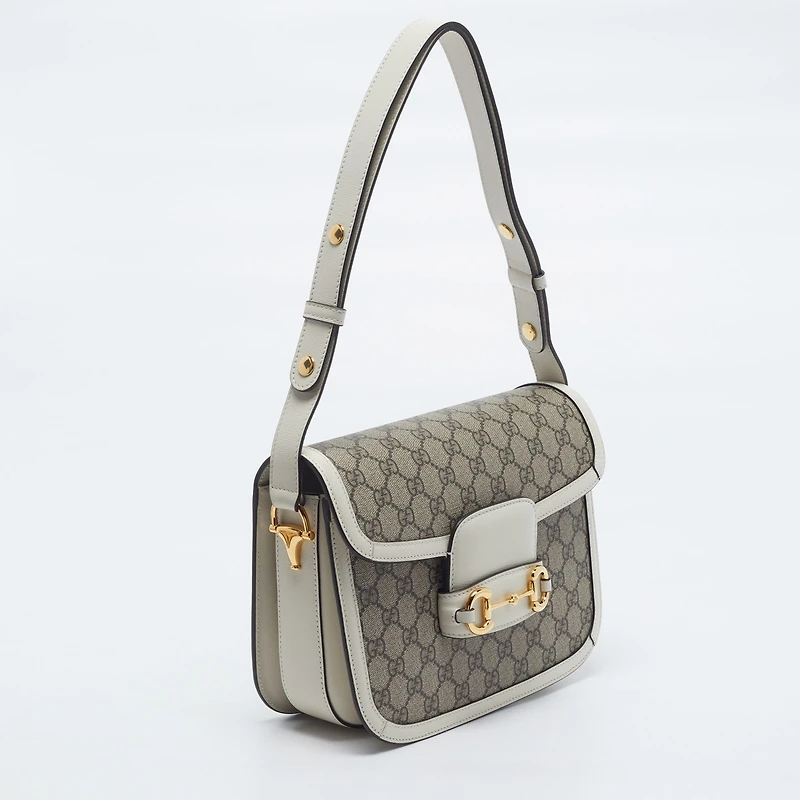 Pre-Owned Gucci Women's Horsebit 1955 Medium Gg Supreme Shoulder Bag