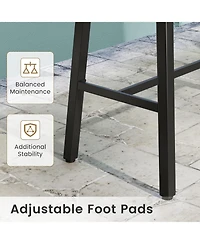 Mecale 46 in Long Metal Counter Height Bar Table with Footrest