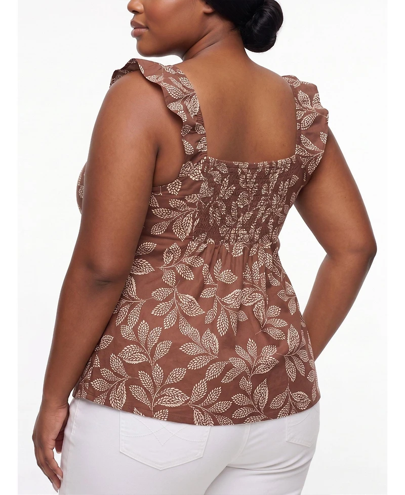Torrid Plus Belle Isle Square Neck Pintuck Tank