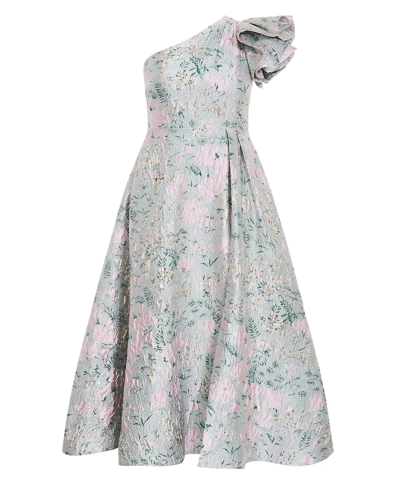 City Chic Plus Enchanting One-Shoulder Floral A-Line Maxi Dress