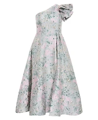 City Chic Plus Enchanting One-Shoulder Floral A-Line Maxi Dress