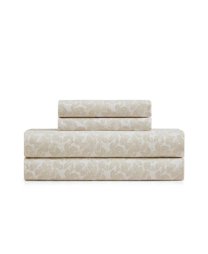 Tommy Bahama Home Frond Voyage Washed Percale 100% Cotton 4-Piece Sheet Set, King