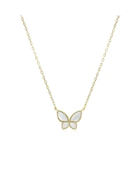 The Lovery Mother of Pearl Butterfly Necklace 14K Gold-Plated Sterling Silver