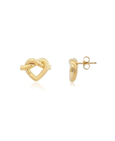 The Lovery Heart Knot Stud Earrings 14K Gold-Plated Sterling Silver