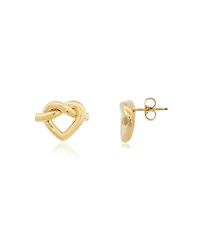 The Lovery Heart Knot Stud Earrings 14K Gold-Plated Sterling Silver