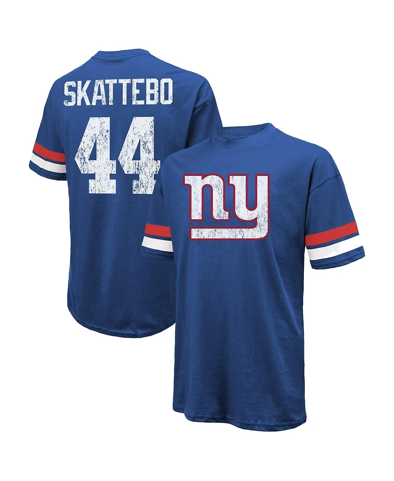 Majestic Threads Men's Cam Skattebo New York Giants Oversized Screen-Print Graphic T-Shirt