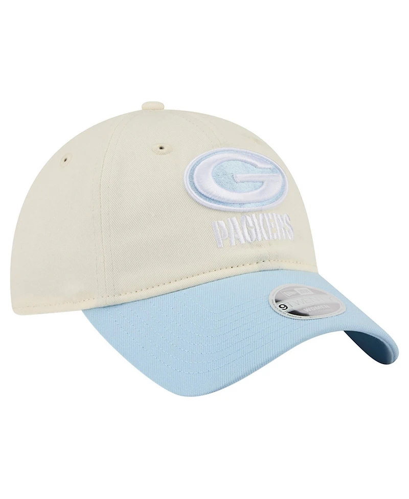 New Era Women's Cream/Coastal Blue Green Bay Packers 9TWENTY Adjustable Hat