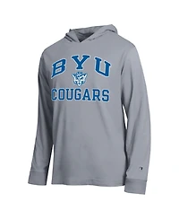 Champion Men's Heather Gray Byu Cougars High Motor All-Star Long Sleeve Hooded Sweatshirt