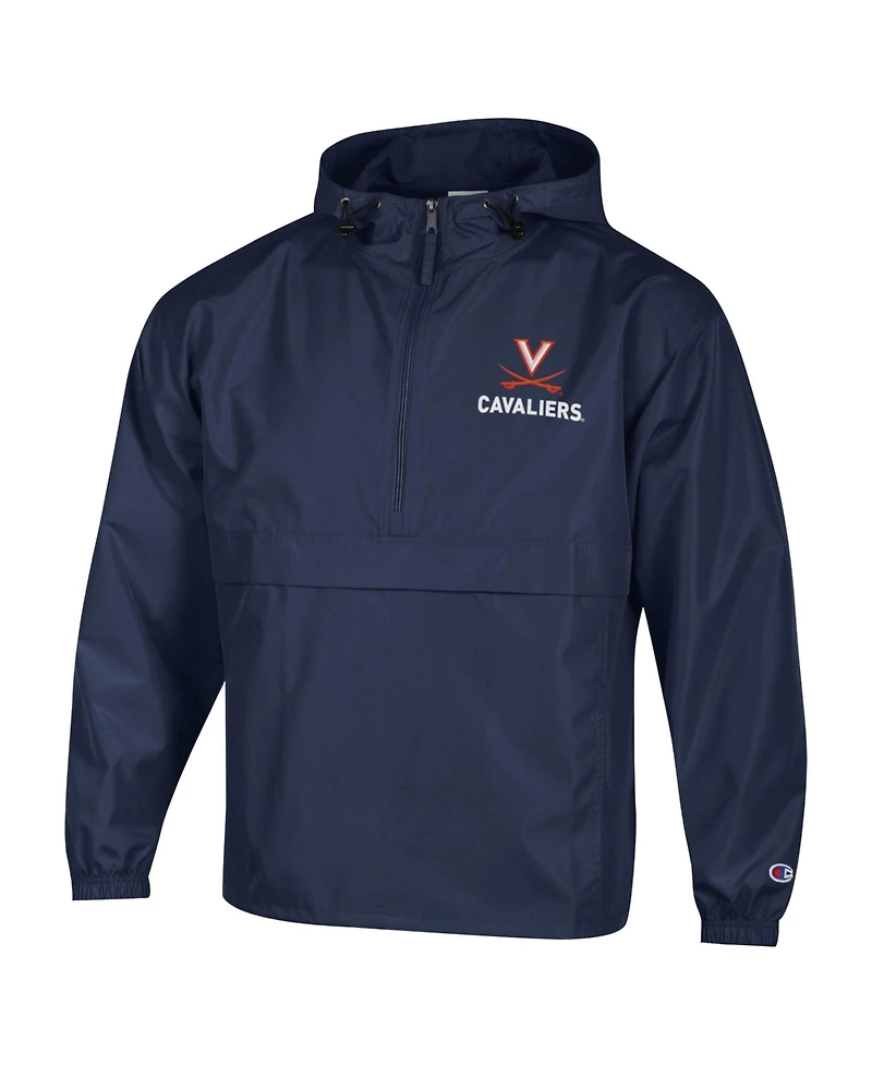 Champion Men's Navy Virginia Cavaliers Delay Packable Half-Zip Jacket
