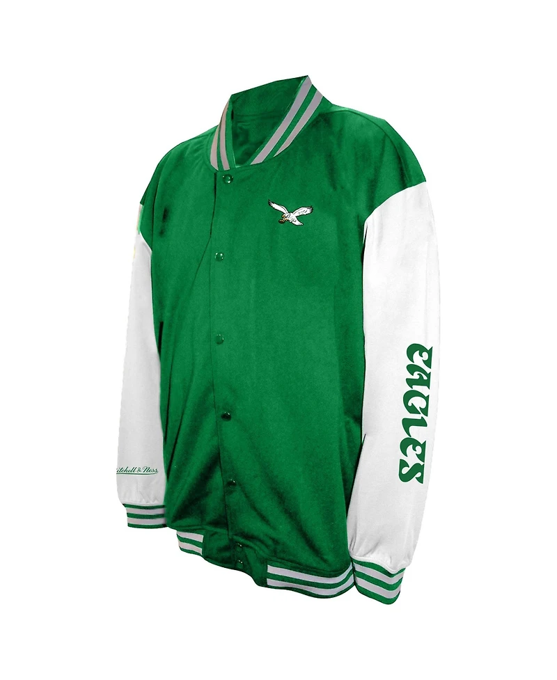 Profile Men's Midnight Green Philadelphia Eagles Big Tall Full-Snap Varsity Jacket