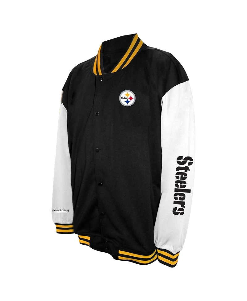 Profile Men's Black Pittsburgh Steelers Big Tall Full-Snap Varsity Jacket