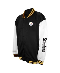 Profile Men's Black Pittsburgh Steelers Big Tall Full-Snap Varsity Jacket