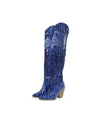 Cuce Detroit Lions Over-the-Knee Two-Tone Sequin Boots
