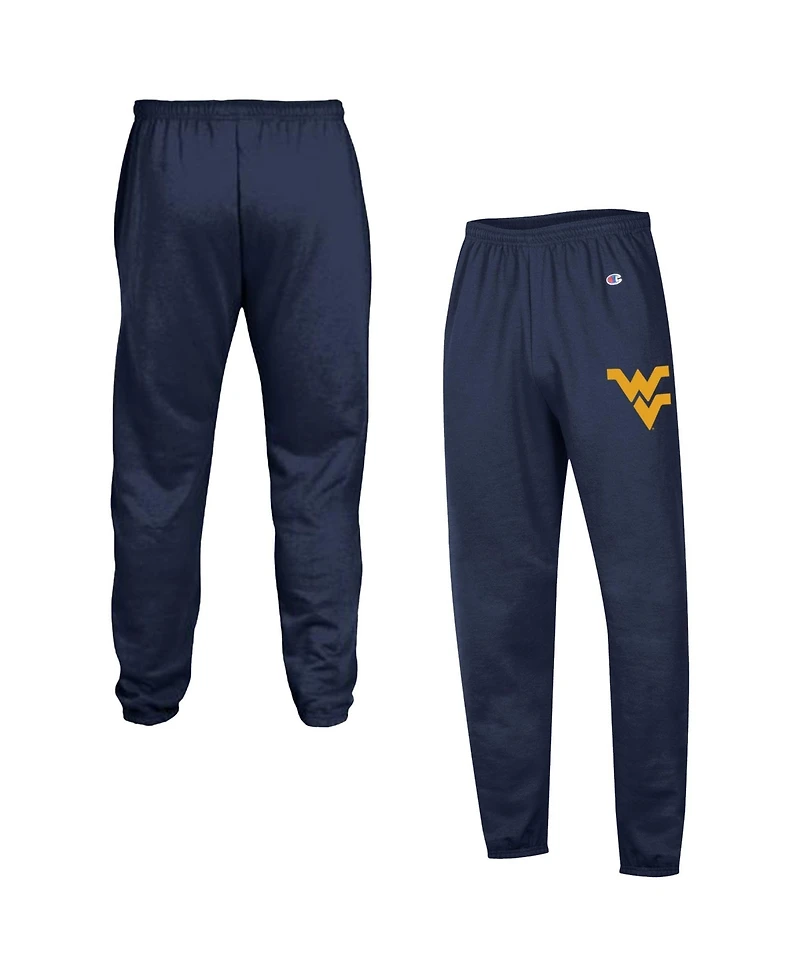 Champion Men's Navy West Virginia Mountaineers Powerblend Banded Fleece Sweatpants