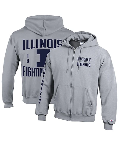 Champion Men's Illinois Fighting Illini Varsity Powerblend Full-Zip Fleece Hoodie